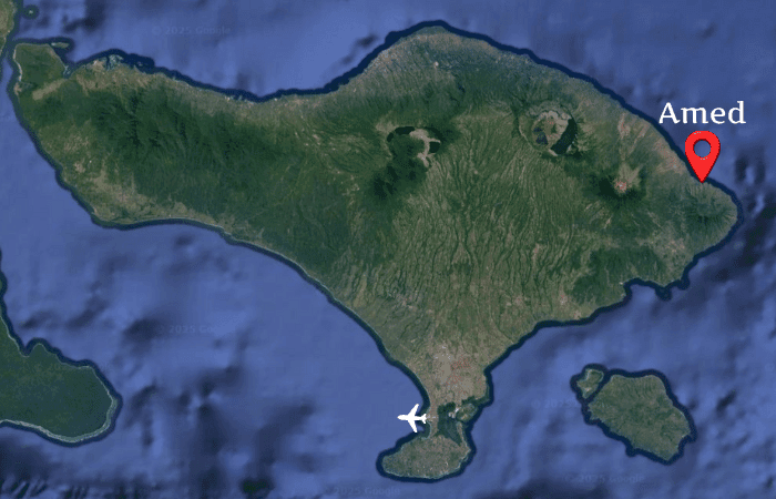 Amed ville balneaire a bali, snorkeling plage de sable noir
